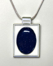 Load image into Gallery viewer, Blue Goldstone Necklace, Silver or Gold Plated