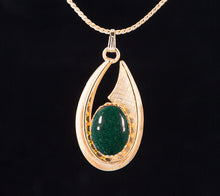 Load image into Gallery viewer, Goldstone Teardrop Necklace 18x13 mm