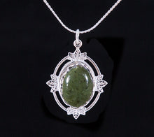 Load image into Gallery viewer, Jade Leaf Necklace in three sizes and three mounting colors