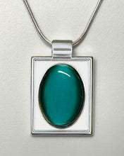 Load image into Gallery viewer, Fiber Optic Stone Necklace — Teal
