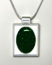 Load image into Gallery viewer, Green Goldstone Necklace, Silver- or Gold-Plated
