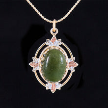 Load image into Gallery viewer, Jade Leaf Necklace in three sizes and three mounting colors
