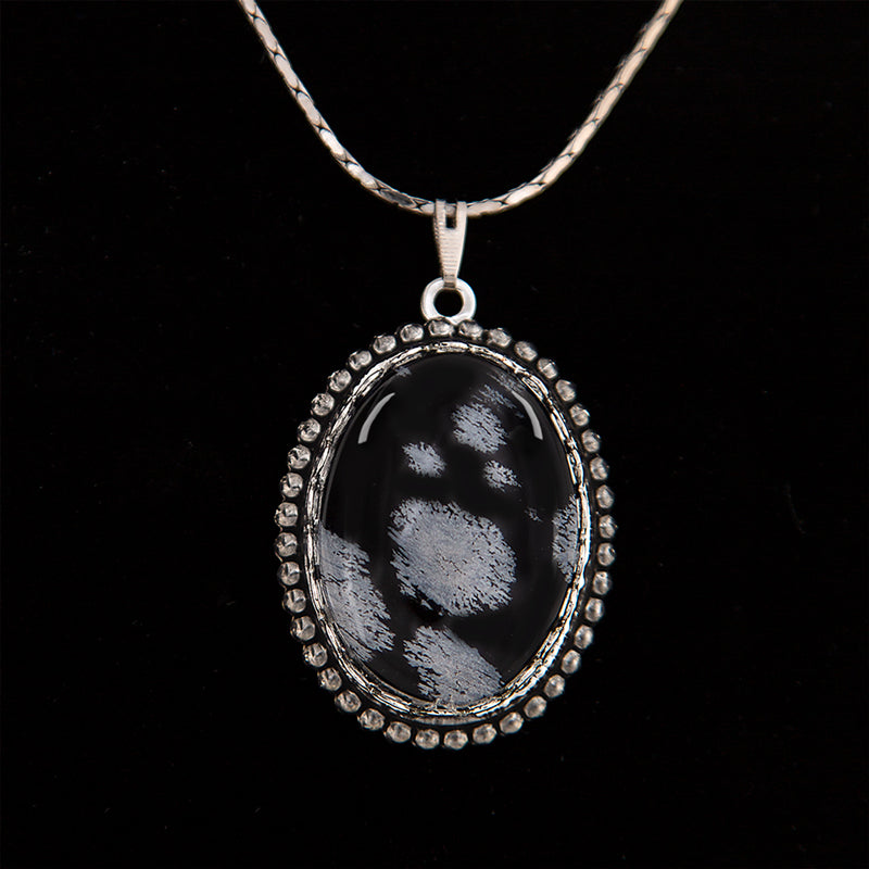 Snowflake Obsidian Necklace